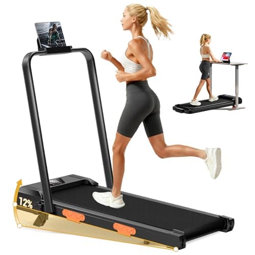 3-in-1 Walking Pad Treadmill with 12% Incline 2.5HP Foldable Treadmills for Home with Handle Compact Small Quiet Under Desk Walking Treadmill 300LBS with Romote Control
