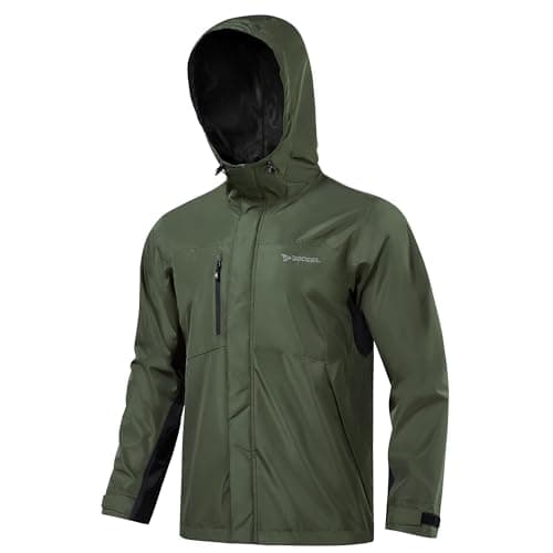 Rodeel High-Performance Waterproof Rain Jacket Outdoor Rain Coat for Men Stylish and Versatile Outdoor Apparel Green
