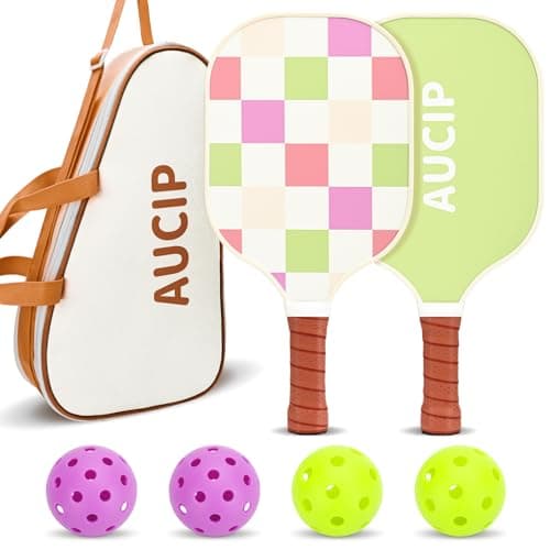 Purple Pickleball Paddles, USAPA Approved Pickleball Paddles Set of 2, Polypropylene Honeycomb Core, Fiberglass Pickleball Set with 2 Pickleball Rackets, 4 Pickleballs, 1 Pickleball Bag for Women