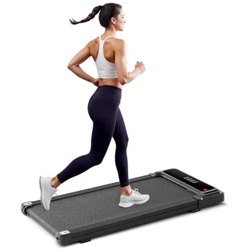 Aidoly Walking Pad Under Desk Treadmill, Portable Compact Electric Walking Treadmill with Remote Control & LED Display for Home Office, Quiet Fitness Machine, Black