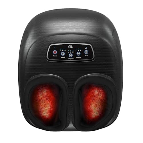 CILI 4-in-1 Foot Massager with Heat,Vibraion,Deep 3D Shiatsu,Compression,Rolling Feet Massager FSA Eligible HSA,Big Size 13" for Men Women Home Office Foot Pain Relief (Toe-Touch Control) Gifts Mom