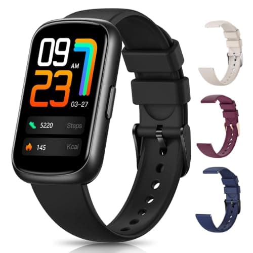 Fitness Trackers,Smart Watches for Men Women with 24/7 Heart Rate/Sleep Monitor, Fitness Watch with IP68 Waterproof, Health Activity Trackers for Android and iPhone Black