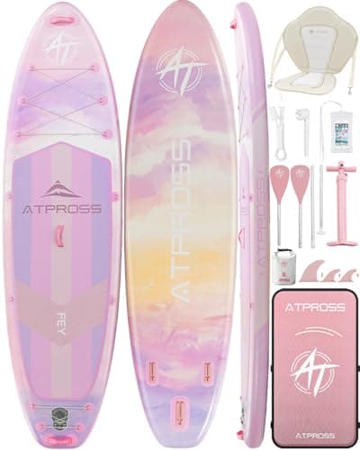 ATPROSS 11'6"x35" Inflatable Paddle Board, 450lbs Extra Wide Stand Up Paddleboard for Adults with Premium SUP Accessories Kit & Backpack, Blow Up Kayak Non-Slip Stable Deck Boat for Yoga Fishing Surf