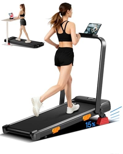 15% Incline Walking Pad Treadmill, Under Desk Treadmills for Home