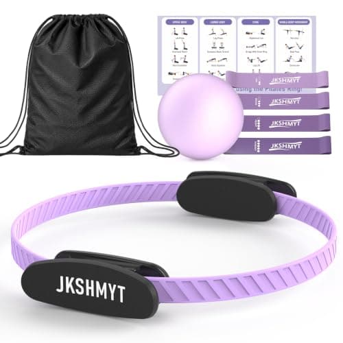 Pilates Ring Kit for Women, Pilates Equipment – 14.5" Home Magic Circle Workout with Pilates Ball, Resistance Bands, Better me Pilates Essentials Starter Set for Beginners Toning Shape Full Body