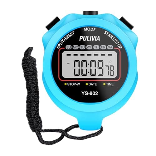 PULIVIA Stopwatch Timer, Digital Stop-Watch for Sports, Blue