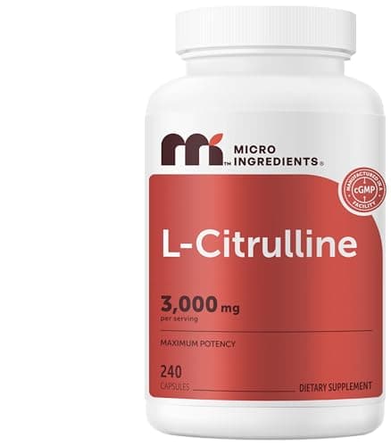 Micro Ingredients L-Citrulline 3,000 mg Per Serving, 240 Capsules | Nitric Oxide Supplement* for Men & Women | Amino Acid Supplement | Non-GMO, Gluten Free