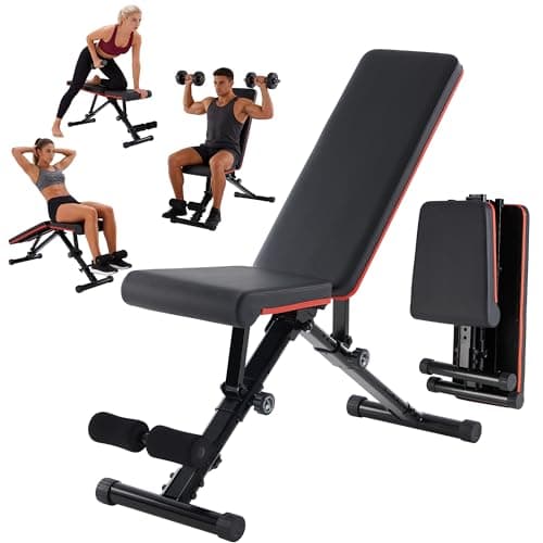 Aidoly Adjustable Weight Bench, Workout Bench 795 lbs Capacity with 72 Multi-Position Settings, Foldable Incline Decline Flat Exercise Bench for Bench Press, Sit Up, and Strength Training