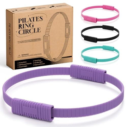SUBCULTUREPICK Pilates Ring, Silicone Magic Pilates Rings, Lightweight & Durable Flexible Fitness Circle Exercise Equipment for Toning Arms, Thighs,Legs, Core,Yoga & Physical Therapy (Purple)