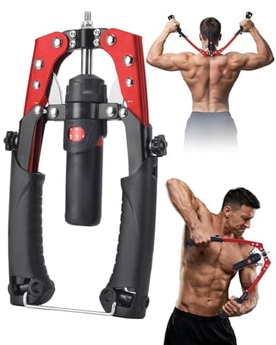 Abahub Twister Arm Exerciser, Enhanced Hydraulic Power Chest Expander for Men Women, 22-440LBS Adjustable Resistance Home Gym Equipment, Red (No Wheels), Standard