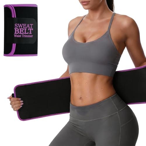 LKV Waist Trainer for Women - Sweat Band for Women Belly Fat - Neoprene Sweat Waist Trainer - Sweat Belt Slimming Body Shaper - Purple