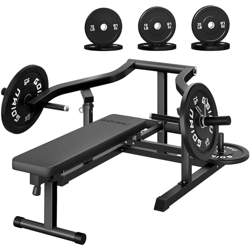 GOIMU Chest Press Machine, Z1-PRO Weight Bench Press Machine with Independent Arms, Adjustable Flat Incline Bench Press for Chest, AB Workout Home Gym Equipment (Black with 100LB Weight Plates)