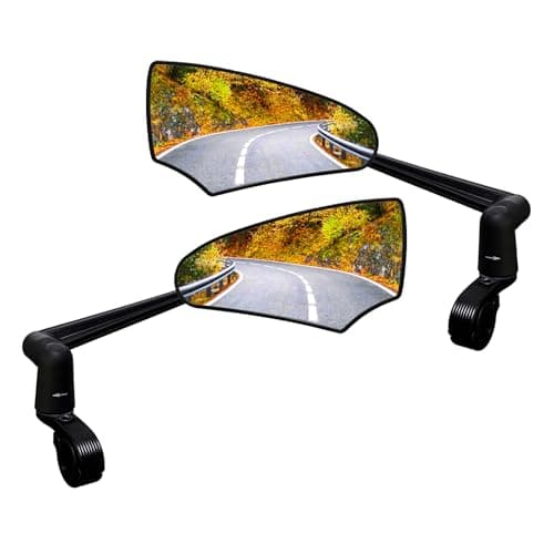Homieway 2PCS Bike Mirror, New Foldable Bicycle Mirror for Handlebar Mount, Lever Adjustable 360°Rotatable Bicycle Rear View Mirrors for E-bike, Mountain Bike, City Bikes &Scooter(Left&Right 0.87-1")