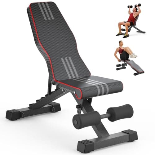 Adjustable Foldable 660LB Weight Bench, Lifting Sit-up Multi-use Workout Bench Exercise Bench Incline Decline Flat Utility Bench Press for Home Gym