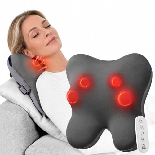 BOB AND BRAD Cordless Back Massager with Heat FSA Eligible HSA, Shiatsu Back Massager for Pain Relief Deep Tissue, 3D Kneading Massage Pillow for Pain Relief, Soothing Full-Body Relief for Family