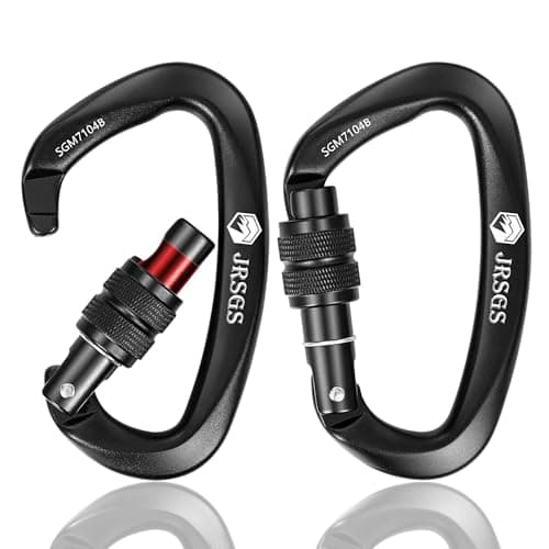 JRSGS Climbing Carabiner 25KN Large Carabiner Clip Auto Locking Carabiner Obtained UIAA Certification Heavy Duty Carabiners Suitable for Rock Climbing, Camping, Gym,Rescue