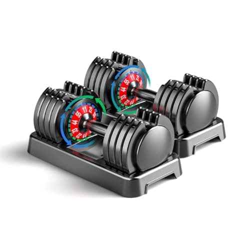 Adjustable Dumbbell Set of 2, 110lbs Free Weights Dumbbell Set, 5-in-1 Quick-Lock Hand Weights, 55lbs Pair with Anti-Slip Texture Handle, Weight Set For Home Gym Suit both Men and Women