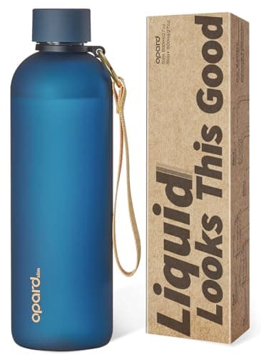 Opard Slim Water Bottle 27oz, Dishwasher Safe Plastic Water Bottle BPA-Free, Leakproof Screw Top, Midnight Blue, Reusable for Travel School Sport Gym Hiking