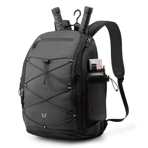G4Free Pickleball Bag Pickleball Backpack for Women & Men School Backpack for Teens Bookbag for College Student with Fence Hook Laptop Compartment(Black)