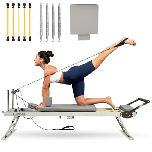 Reformer Pilates Machine, HOWHAI Foldable Pilates Reformer with Jump Board, Pilates Equipment for Home Gym Studio Use with 153 lbs Adjustable Resistance (400lbs Capacity)
