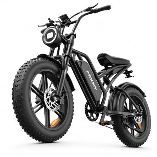 Askmy Fat Tire Electric Mountain Bike, All Terrains Electric Bicycles, 1500W Peak Motor Dirt E-Bike with 60 Miles PAS Range (E500-48V 15Ah)