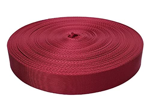 MONIDOOR Nylon Webbing 1.5 Inch 20 Yards Durable Flat Nylon Webbing Strap for Backpack,Cargo Strap,Pet Leash or Collar,Gardening,Craft (Burgundy,1.5 Inch,253816)