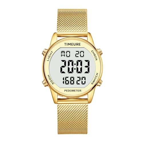 TIMEURE Pedometer Watch for Women, Step Counter Watch, No App or Charging