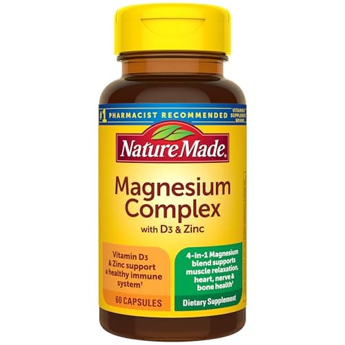 Nature Made Magnesium Complex Supplement with Vitamin D & Zinc, 60 Capsules