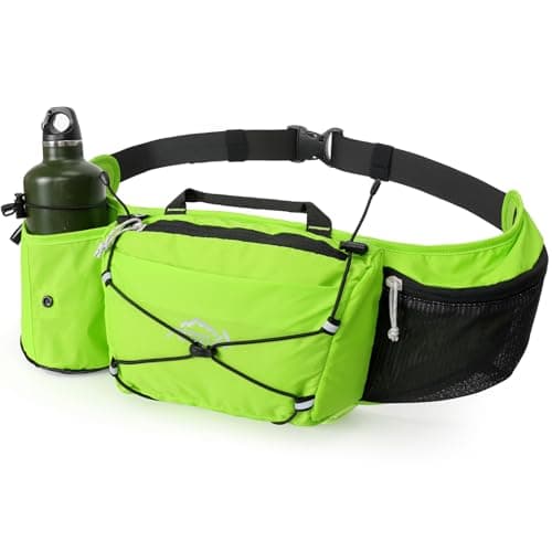 INOXTO Slim Running Belt Fanny Pack for Women and Men Sports Waist Bag Pack for Running Walking Cycling Hiking Reflective Running Pouch Belt for All Phones(Green)