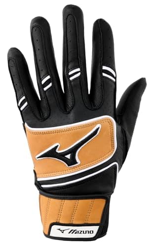 Mizuno Pro Select Youth Baseball Batting Glove, Black, Small (S)