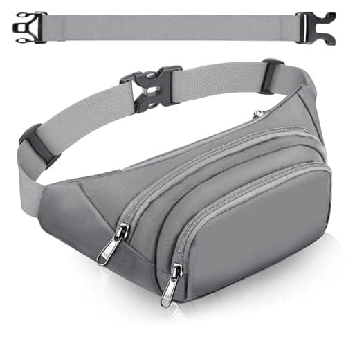 Large Fanny Pack for Women Men - Syican Waist bag with 3-Zipper Pockets, Gifts for Enjoy Sports Traveling Workout Casual Hands-Free crossbody bags Fits MAX 7.9'' iPad & 6.6'' Phone