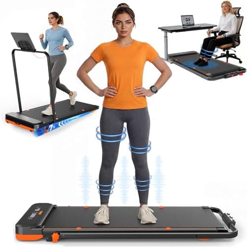 JAGJOG Walking Pad with Incline & Vibration Fat Burning, Under Desk Treadmill for Home Office, Quiet 2.5HP Folding Treadmill with LED Display Tracking, No Assembly(Black)