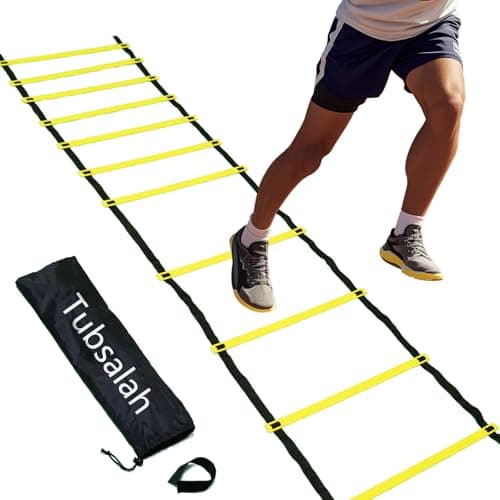 Tubsalah 20ft Adjustable Agility Ladder with Carry Bag Training Equipment for Footwork Drills
