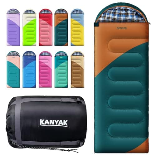 KANYAK Outdoor Rectangular Sleeping Bag, Splicable Sleeping Bag with Anti-snag Zippers, Camping Gear Equipment for Outdoor Lovers