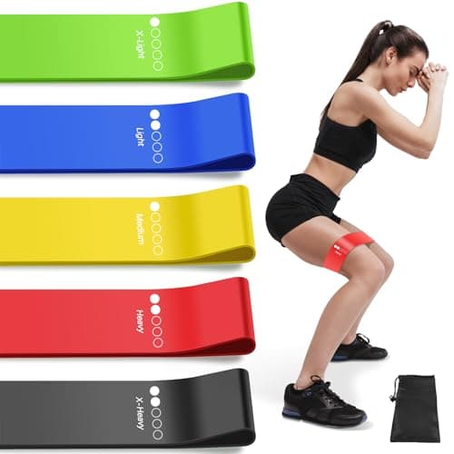 Resistance Bands for Working Out, Exercise Bands Resistance Bands Set with 5 Resistance Levels, Multi-Colored Workout Bands for Indoor & Outdoor Fitness, Leg Strength Training, Yoga (Multicolor)