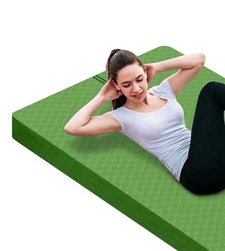 nuveti Large Exercise Mat - 15mm/20mm/30mm Thick Yoga Mat | Workout Mat for Fitness, Yoga, Pilates, Stretching & Floor Exercises for Women & Men with Free Carrying Bag