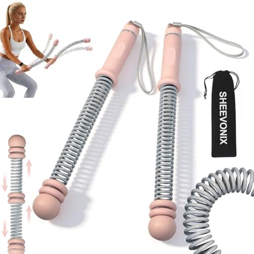 Adjustable Ropeless Battle Ropes for Home Gym, Heavy Duty Cordless Battle Rope 2-Pack with Non-Slip Spiral Handles, Weighted Ropeless Battle Ropes for Strength Training, HIIT Workout for Women & Men