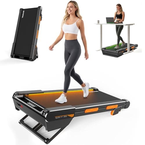 Vitalwalk Walking Pad Treadmill with Incline, Full Deck 15% Auto Incline, Portable Under Desk Treadmills for Home Office, 350LBS, 3.0HP Brushless, 4-Way Move & Vertical Storage, Ambient Light, 40"x16"