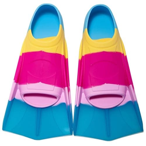 Foyinbet Kids Swim Fins,Short Fins Youth Swimming Flippers for Lap Swimming Training for Children Girls Boys Beginners Small