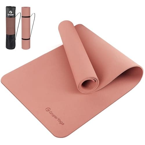 Gruper Yoga Mat Non Slip, 72"L x 24"W x 0.24"/0.32"TH, Anti-Tear Exercise Mat with Carrying Strap and Bag, Pro TPE Yoga Mats for Women, Workout Mats for Home, Pilates and Floor Exercises