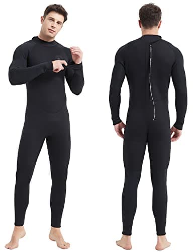 Lemorecn Mens Wetsuits Jumpsuit Neoprene 5/4mm Full Body Diving Suit for Men (3052-S)