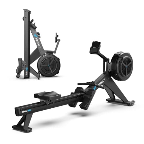 MERACH R60N Air & Magnetic Dual Resistance Rowing Machine, Powerful Air Resistance Indoor Rowing Machines for Home with 500 LBS MAX Load, Competition Monitor, Ergonomic Comfort Seat, Easy Storage