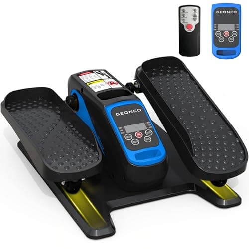 Under Desk Elliptical Machine, Electric Elliptical Exerciser for Senior, Quiet & Small Electric Seated Pedal Exerciser for Home with Monitor, Remote Control & 12 Adjustable Speeds (Blue)