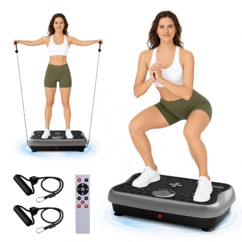 Vibration Plate Exercise Machine, Full Body Workout Vibrating Plate for Lymphatic Drainage Weight Loss, 460 Lbs Capacity Shake Platform with 300 speeds for Women Men