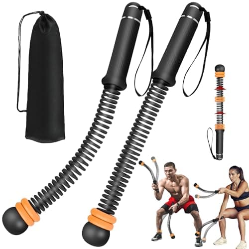 2PCS Ropeless Battle Ropes with Adjustable Weighted Ring-Battle, Cordless Battle Rope for Home Gym, HIIT Workout, Low-Impact Cardio, Strength Training, Portable Fitness Equipment for Women & Men