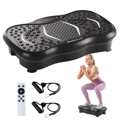 Vibration Plate Exercise Machine for Lymphatic Drainage, 180 Speeds Vibrating Fitness Platform for Full Body Workout and Weight Loss, 300 Lbs Capacity with Resistance Bands and Bluetooth for Women Men