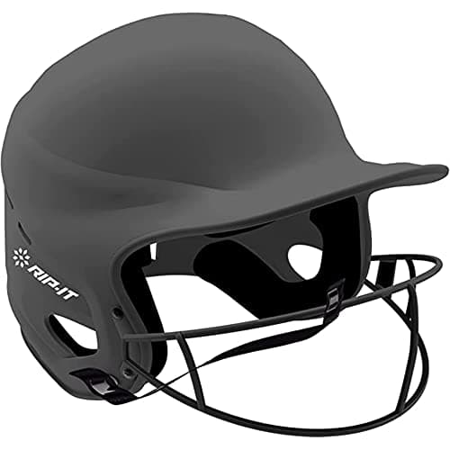 RIP-IT | Vision Pro Softball Batting Helmet with Face Mask | Matte Black | S/M | Lightweight Women’s Sport Equipment