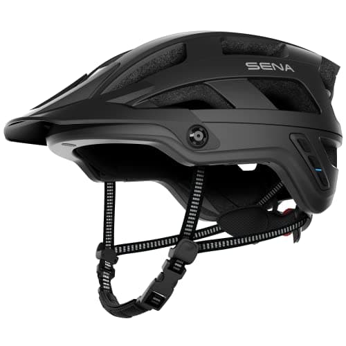 Sena M1 EVO Smart Mountain Bike Bluetooth Helmet Integrated Mesh Intercom System (Matte Black, Medium)