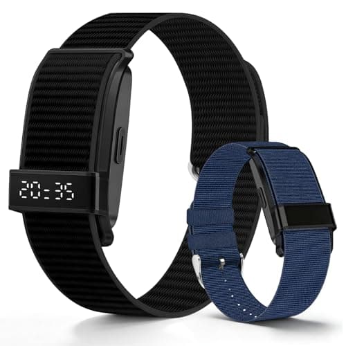 AMZAIZO Screenless Activity & Fitness Trackers, Health Tracker with Heart Rate and Sleep Tracking Tracking, Works with iOS and Android - Black
