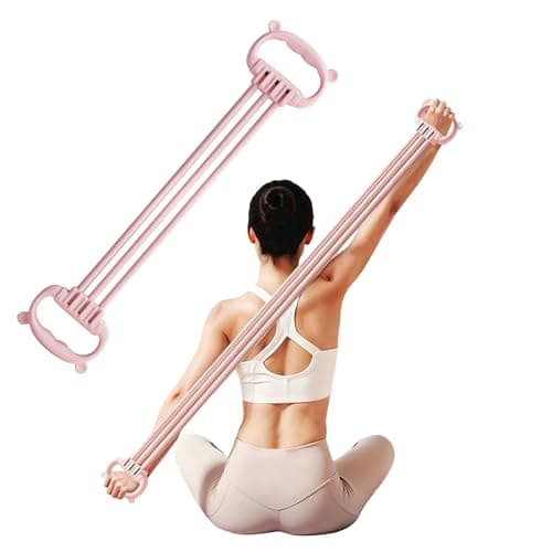 Northfish Figure 8 Resistance Band with Handles, 6 Adjustable Tension Levels, Elastic Exercise Band for Arm/Back/Shoulder/Chest Training, Yoga Pilates Stretching Equipment, Pink